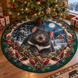 Tasmanian Devil Quilted Christmas Tree Skirt TREEK101