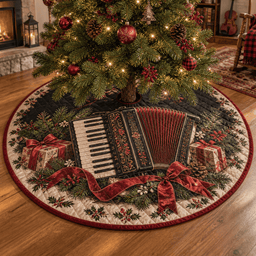 Winter Accordion Quilted Christmas Tree Skirt TREEK101