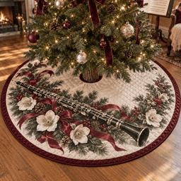 Holiday Oboe Quilted Christmas Tree Skirt TREEK101