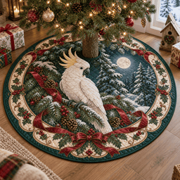 Cockatoo Quilted Christmas Tree Skirt TREEK101