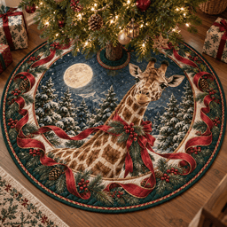 Giraffe Quilted Christmas Tree Skirt TREEK101