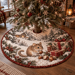 Winter Dormouse Quilted Christmas Tree Skirt TREEK101
