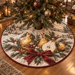 Holiday Pear Quilted Christmas Tree Skirt TREEK101
