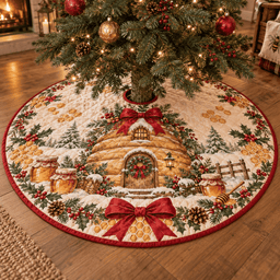 Winter Beekeeper Quilted Christmas Tree Skirt TREEK101