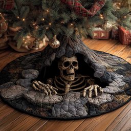 Skeleton in the Stone Hollow Christmas Tree Skirt - Made to Order TREEK101
