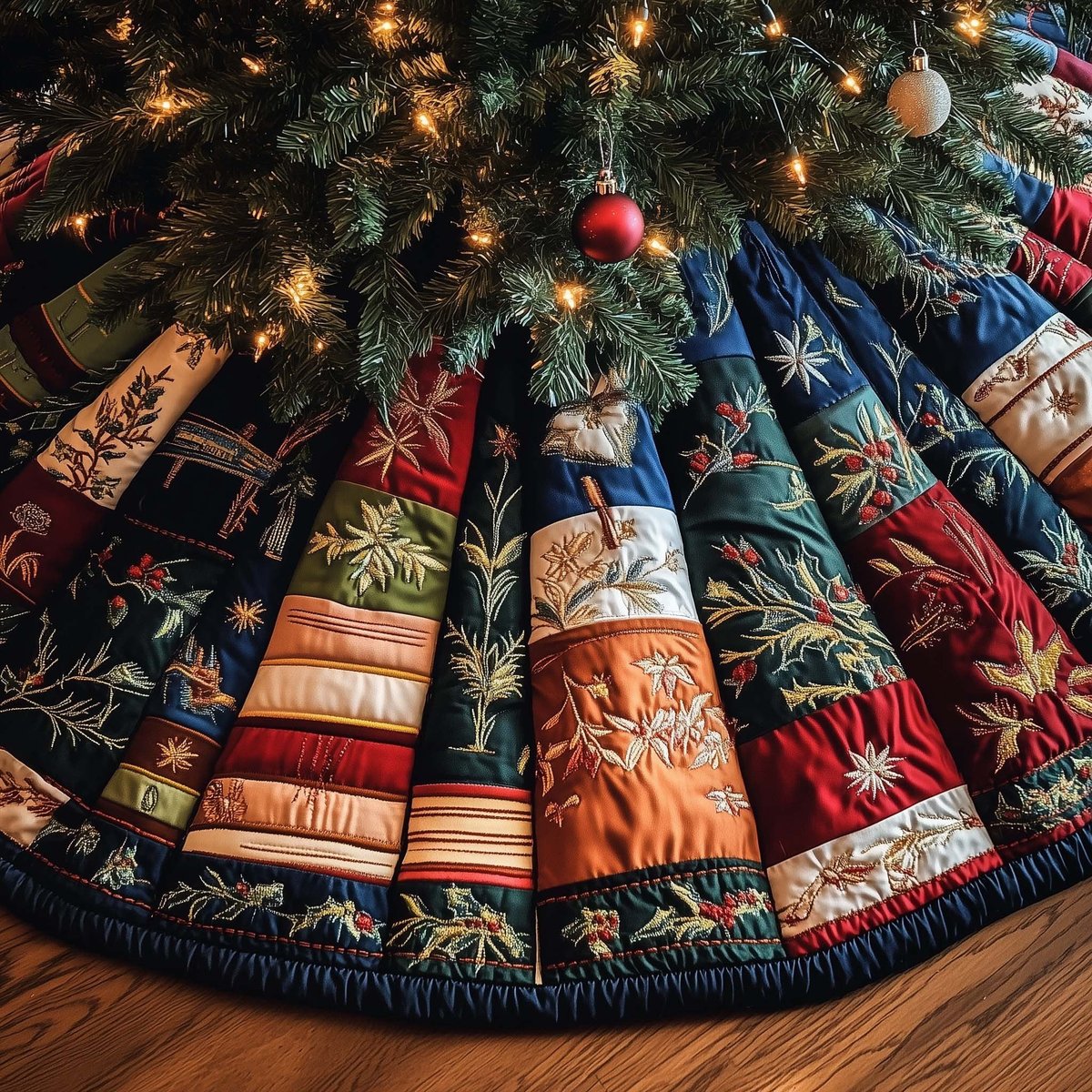 Books with Blue Snowflakes Christmas Tree Skirt - Made to Order TREEK101