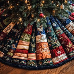 Books with Blue Snowflakes Christmas Tree Skirt - Made to Order TREEK101