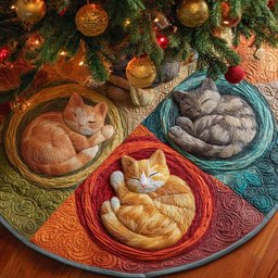 Whisker Wonderland Christmas Tree Skirt - Made to Order TREEK101