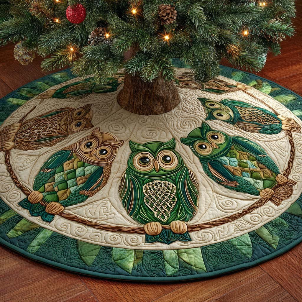 Enchanted Forest Owls Christmas Tree Skirt - Made to Order TREEK101