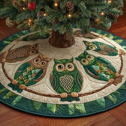 Enchanted Forest Owls Christmas Tree Skirt - Made to Order TREEK101