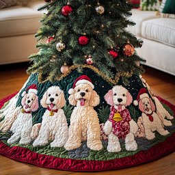 Poodle Love Christmas Tree Skirt - Made to Order TREEK101