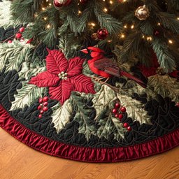 Cozy Cardinal Christmas Tree Skirt - Made to Order TREEK101