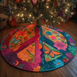 Hippie Garden Harmony Christmas Tree Skirt - Made to Order TREEK101