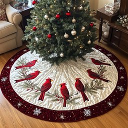 Holly Nest Christmas Tree Skirt - Made to Order TREEK101