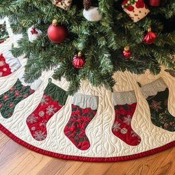 Yuletide Wonder Christmas Tree Skirt - Made to Order TREEK101
