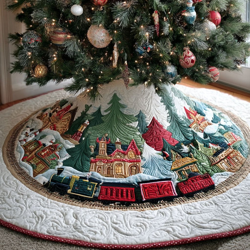 Yuletide Rail Christmas Tree Skirt - Made to Order TREEK101