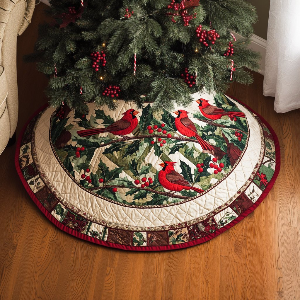 Cardinal Haven Christmas Tree Skirt - Made to Order TREEK101