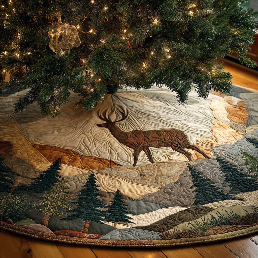 Woodland Deer Christmas Tree Skirt - Made to Order TREEK101