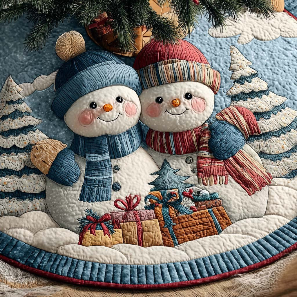 Snow Buddies Delight Christmas Tree Skirt - Made to Order TREEK101
