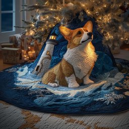 Lighthouse Corgi Christmas Tree Skirt - Made to Order TREEK101