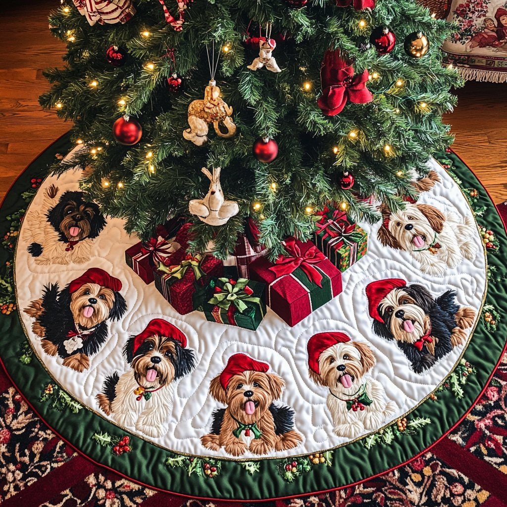 Yorkshire Holiday Spirit Christmas Tree Skirt - Made to Order TREEK101