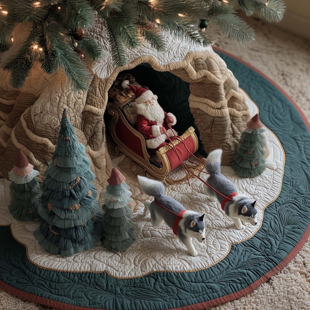 Husky Christmas Tree Skirt - Made to Order TREEK101