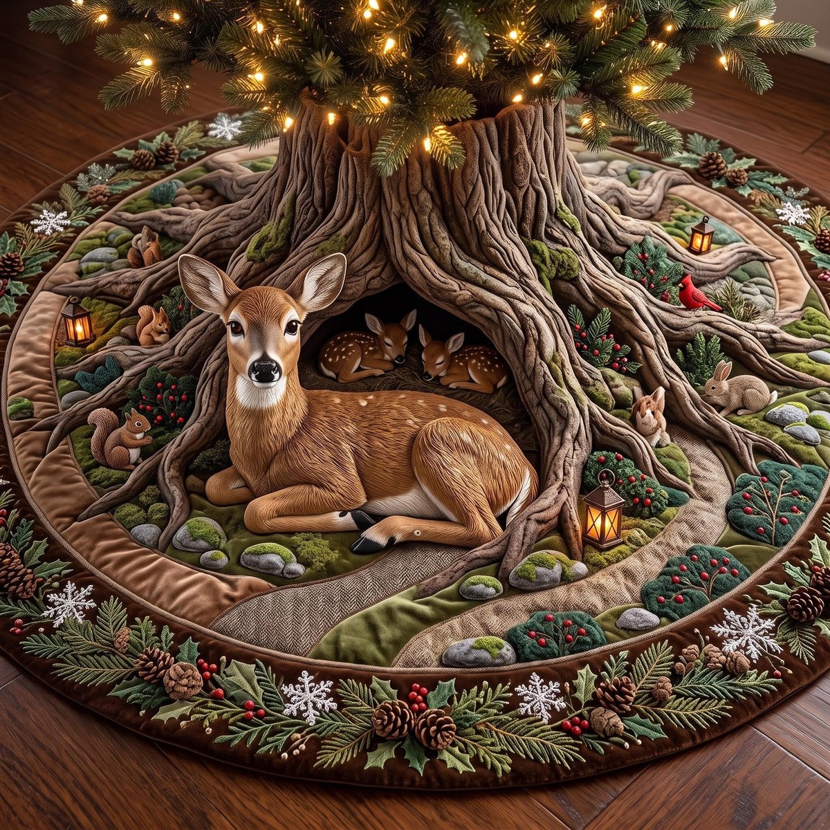 Stag Hollow Christmas Tree Skirt - Made to Order TREEK101