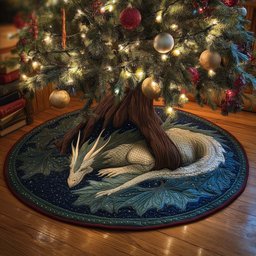 Starlight Dream Dragon Christmas Tree Skirt - Made to Order TREEK101