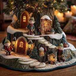 Snow Elf Christmas Tree Skirt - Made to Order TREEK101