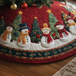 Snowy Spirit Christmas Tree Skirt - Made to Order TREEK101