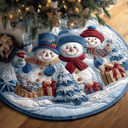 Snow Buddies Carousel Christmas Tree Skirt - Made to Order TREEK101