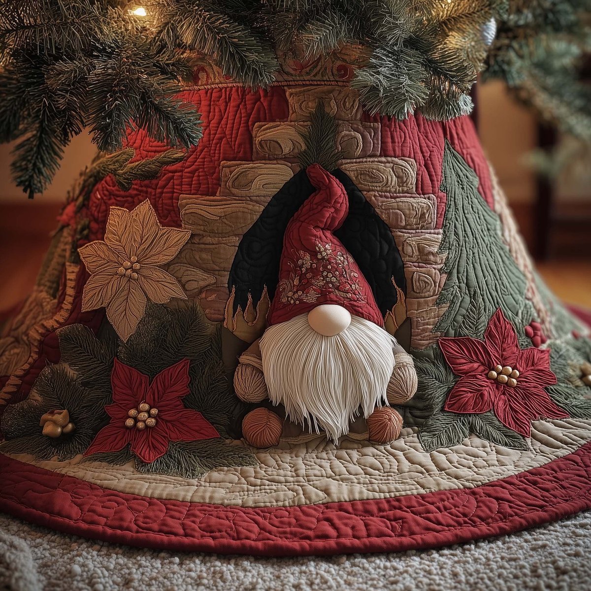 Christmas Gnomes Christmas Tree Skirt - Made to Order TREEK101