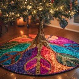 Tree of Peace Christmas Tree Skirt - Made to Order TREEK101