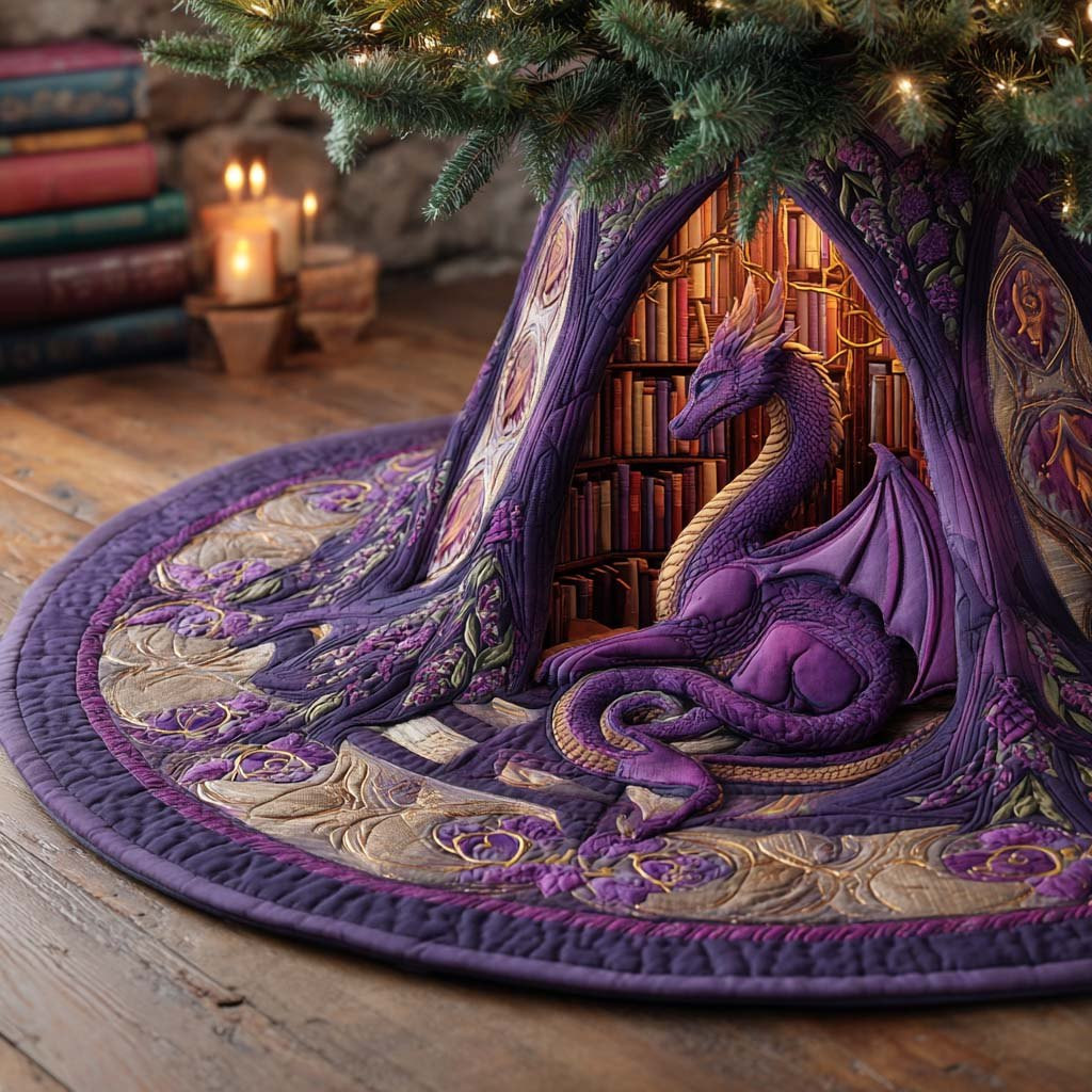 Arcane Library Guardian Christmas Tree Skirt - Made to Order TREEK101