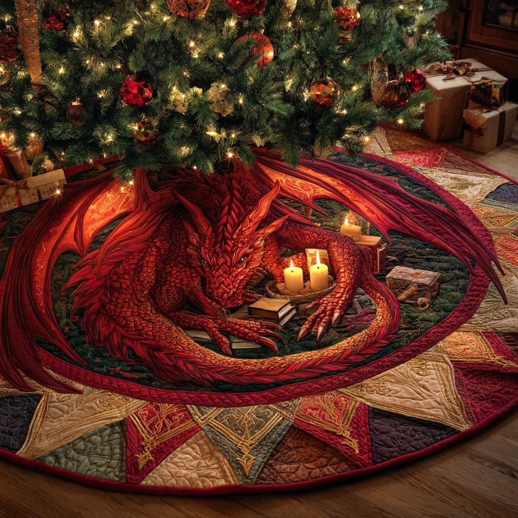 Candlelight Sentinel Christmas Tree Skirt - Made to Order TREEK101