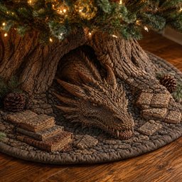 Woodland Dragon Nest Christmas Tree Skirt - Made to Order TREEK101