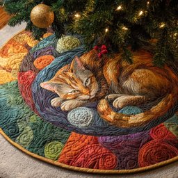 Yule Nap Haven Christmas Tree Skirt - Made to Order TREEK101
