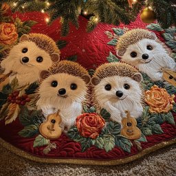 Hedgehog Christmas Tree Skirt - Made to Order TREEK101