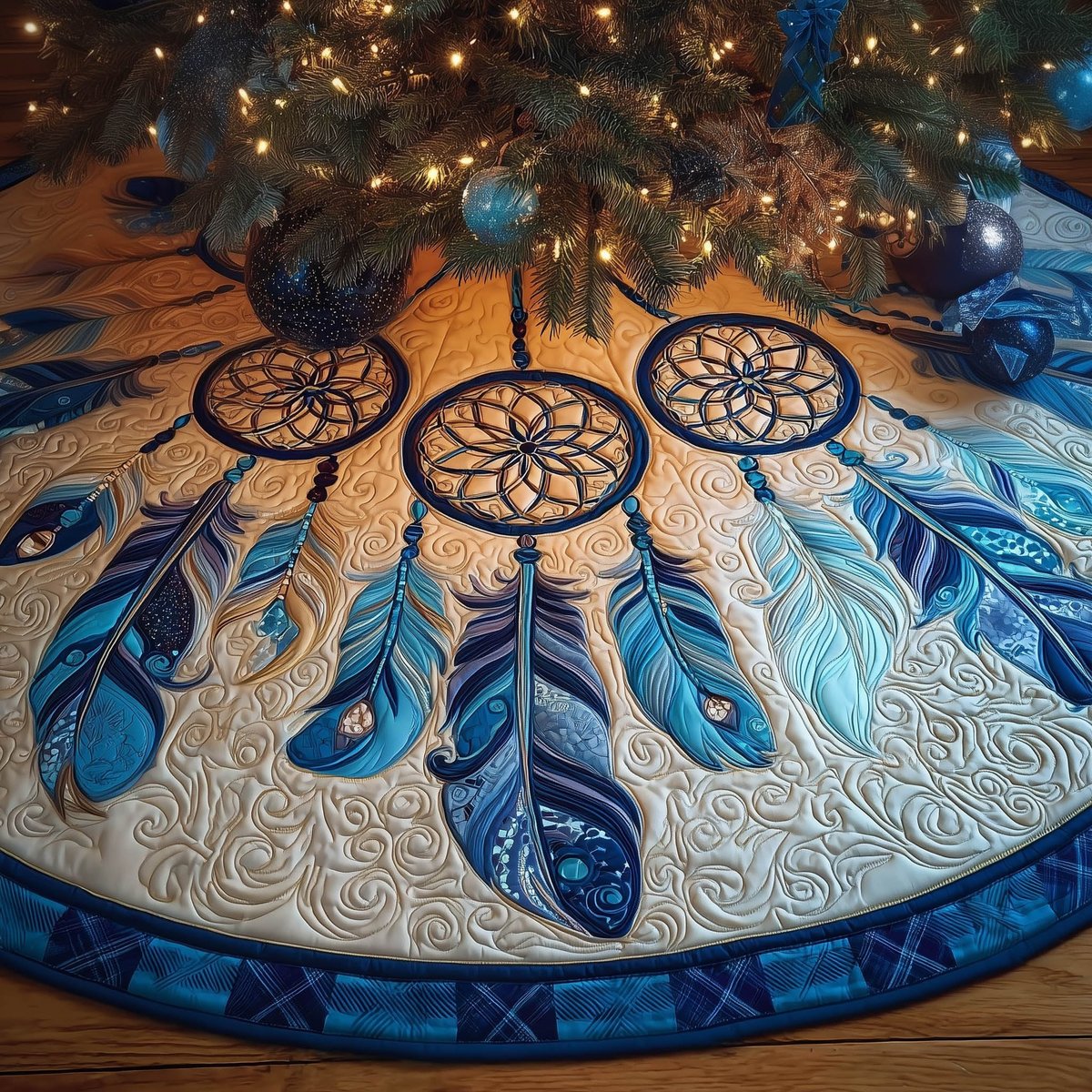 Moonlit Catcher Christmas Tree Skirt - Made to Order TREEK101