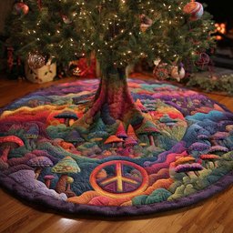 Hippie Wonderland Christmas Tree Skirt - Made to Order TREEK101
