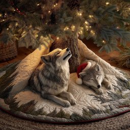 Wolf Christmas Tree Skirt - Made to Order TREEK101
