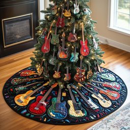 Guitar Forest Christmas Tree Skirt - Made to Order TREEK101
