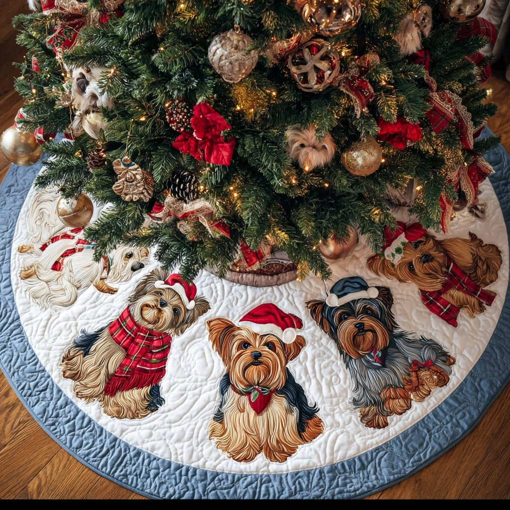 Yorkshires Delight Christmas Tree Skirt - Made to Order TREEK101