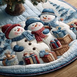 Forest Winter Snow Christmas Tree Skirt - Made to Order TREEK101