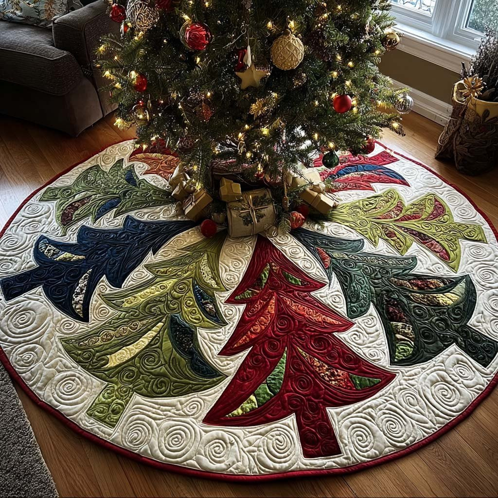 Winter Festival Christmas Tree Skirt - Made to Order TREEK101