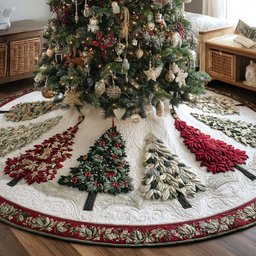 Sparkle Trees Christmas Tree Skirt - Made to Order TREEK101