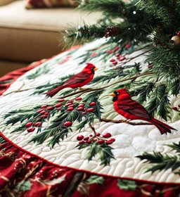 Winterberry Wrap Christmas Tree Skirt - Made to Order TREEK101