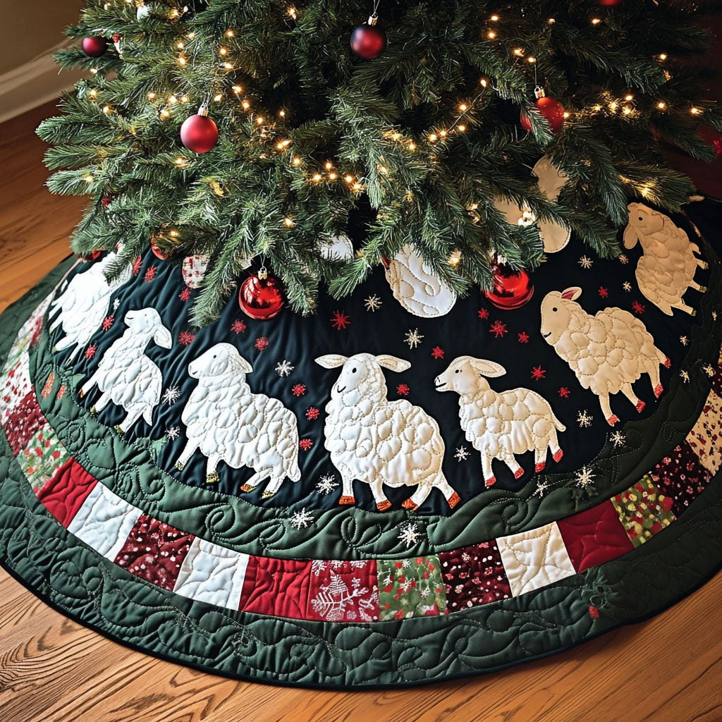 Soft Fleece Fields Christmas Tree Skirt - Made to Order TREEK101