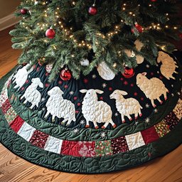 Soft Fleece Fields Christmas Tree Skirt - Made to Order TREEK101