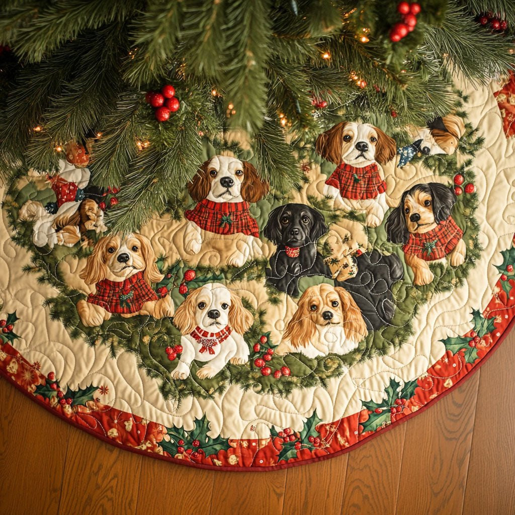 Spaniel Treasure Christmas Tree Skirt - Made to Order TREEK101